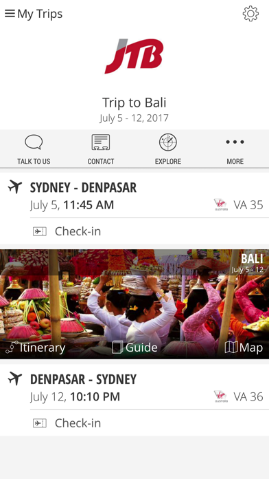JTB Australia Trips Screenshot