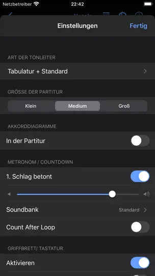 Screenshot von Guitar Pro auf dem iPhone 4