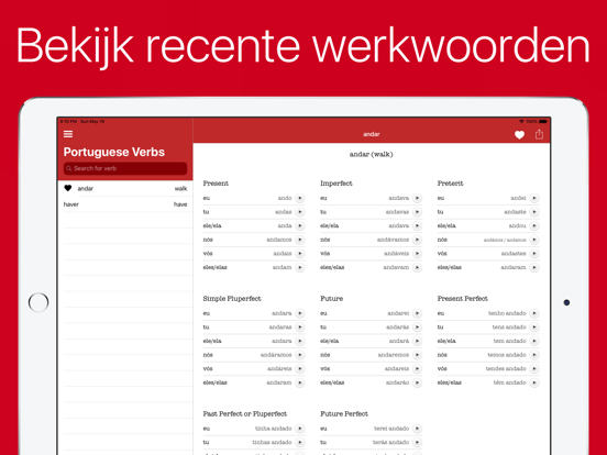 Portugees Werkwoorden (Plus) iPad app afbeelding 6