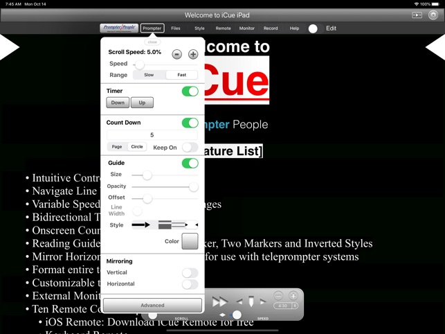 iCue app - Prompter People