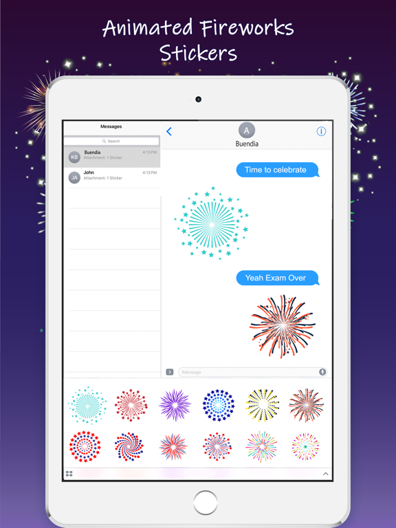 Screenshot #4 for Animated Fireworks Emojis