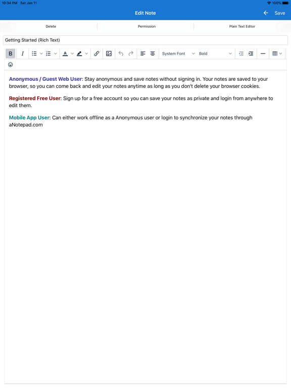 a Notepad - Take & Share Notes iPad screenshot 7 - Productivity app