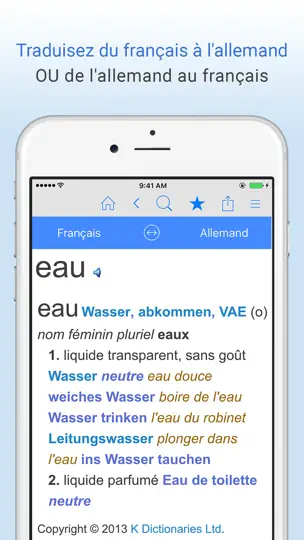 Capture d'écran de Dictionnaire Français-allemand sur iPhone 1