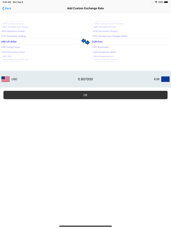 Exchange rate calculation ! iPad screenshot 4 - Productivity app