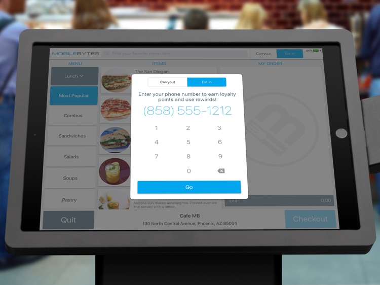 MobileBytes Self-Order Kiosk
