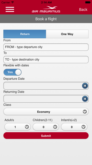 Air Mauritius Screenshot