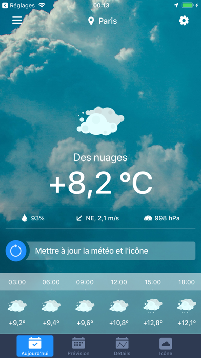 Screenshot #1 pour Météo sur l'icône-Weather Icon