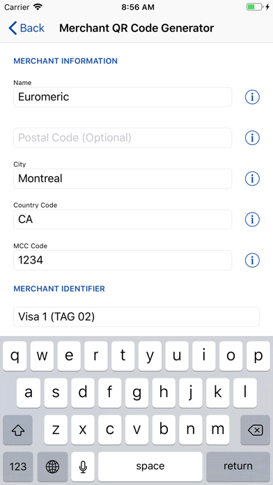 EMV QR Code Reader & Generator Screenshot