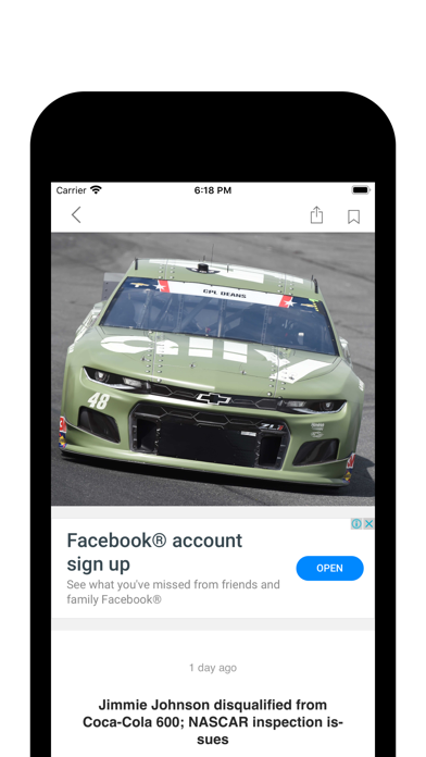 Racing News App Screenshot