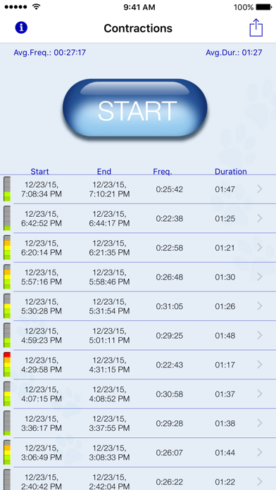 My Contraction Tracker Screenshot