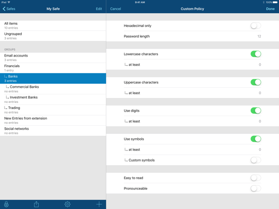 pwSafe 2 - Password Safe iPad app afbeelding 5