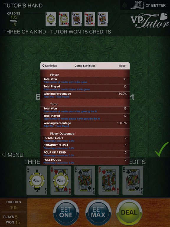 Screenshot #6 pour Video Poker Tutor