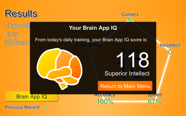 Brain App -kuvakaappaus