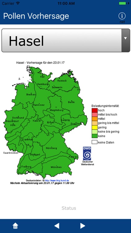 Pollen Vorhersage (DEU)