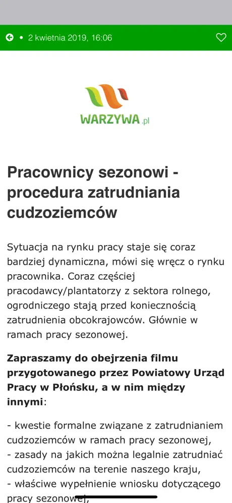 Komunikaty warzywnicze