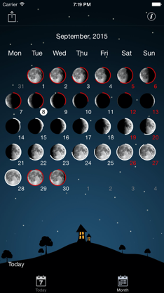 Sky and Moon phases calendar screenshot 4
