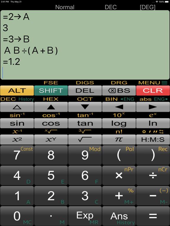 Screenshot #3 for Panecal Scientific Calculator