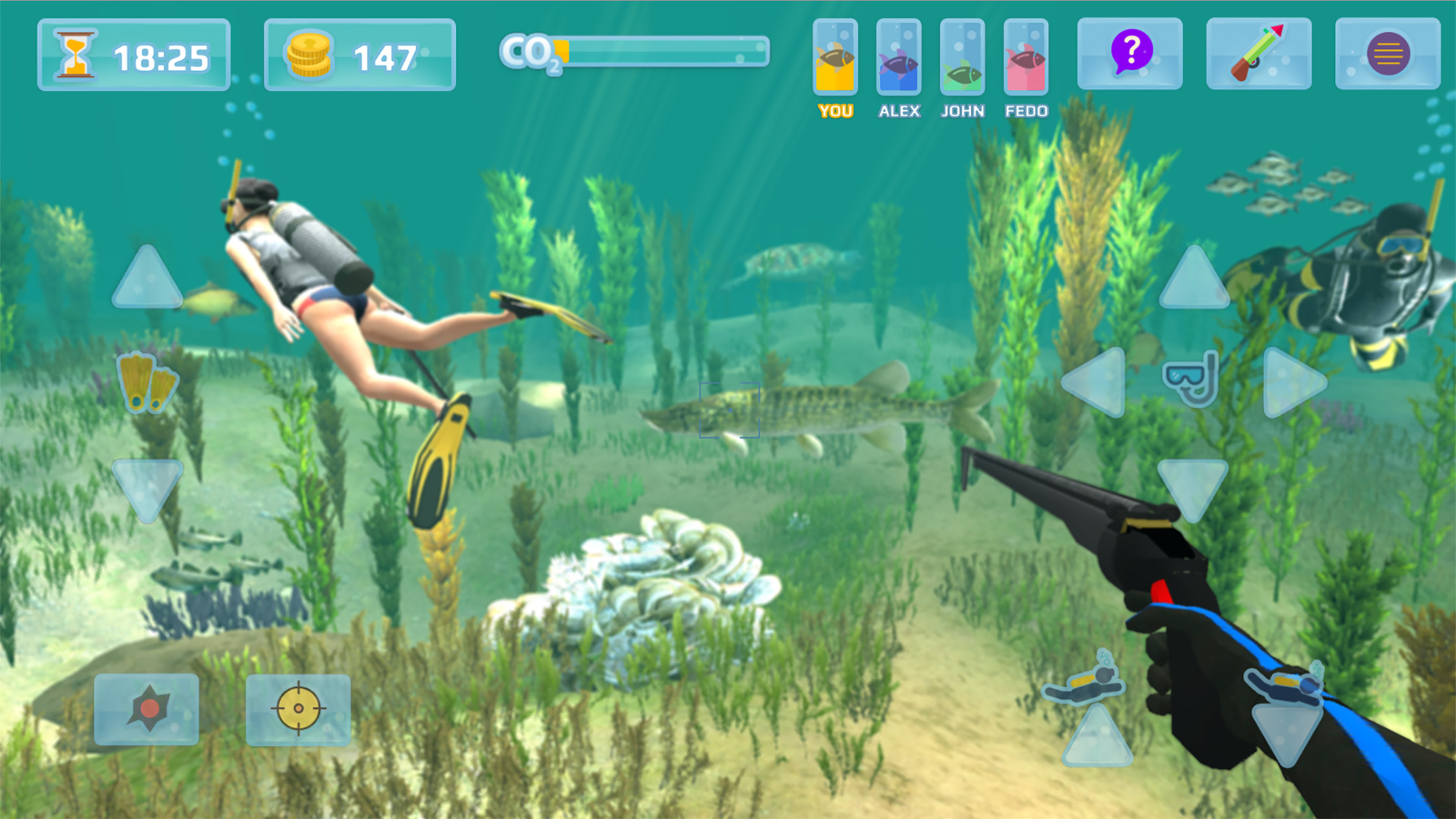 Hunter underwater spearfishing