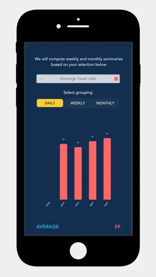 Captura de pantalla de HRV4Biofeedback en iPhone 9