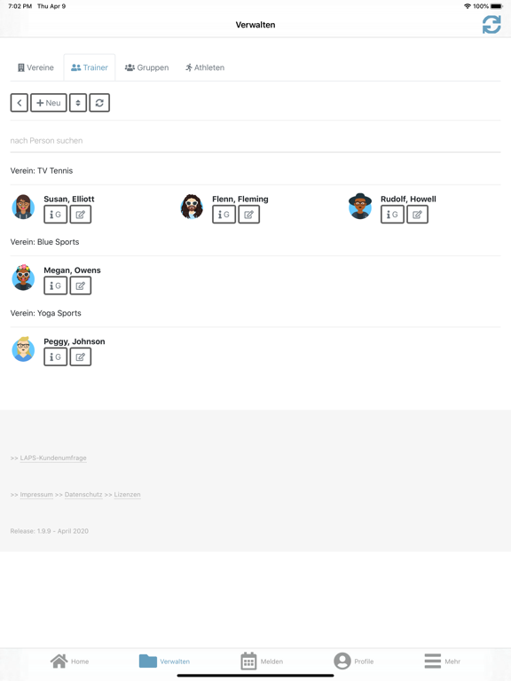 Screenshot #6 pour LAPS - Sportgruppenverwaltung