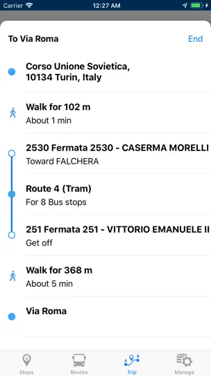 Capture d'écran de Bus Torino sur iPhone 6