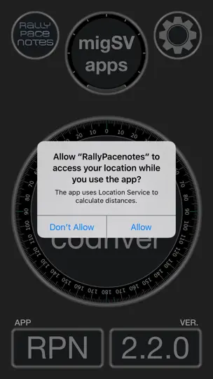 Captura de pantalla de RallyPacenotes en iPhone 1