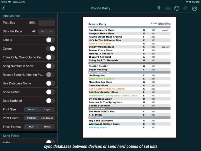 Set List Maker – Planet Z