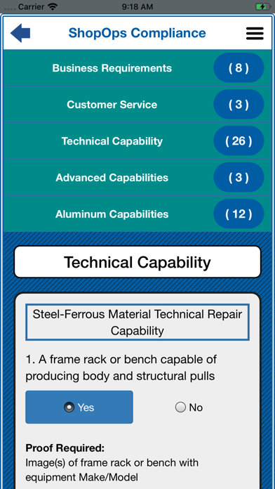 Business Assessment Screenshot
