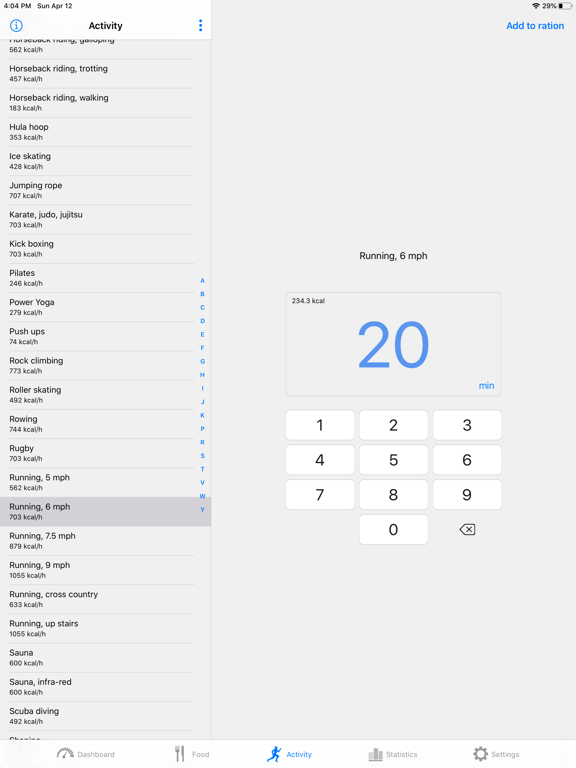 Noco Calories iPad screenshot 8 - Health & Fitness app