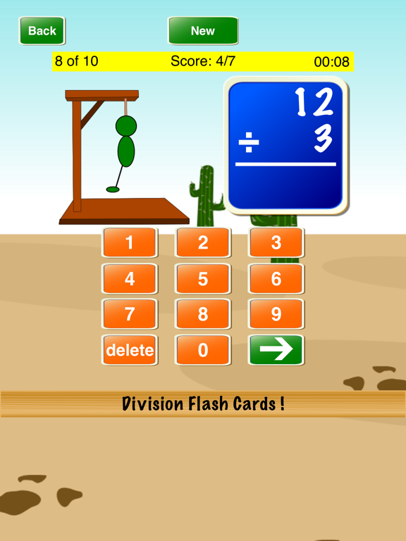 Division Flash Cards ! iPad screenshot 1 - Education app