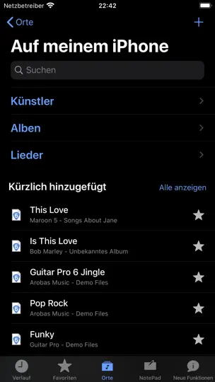 Screenshot von Guitar Pro auf dem iPhone 5