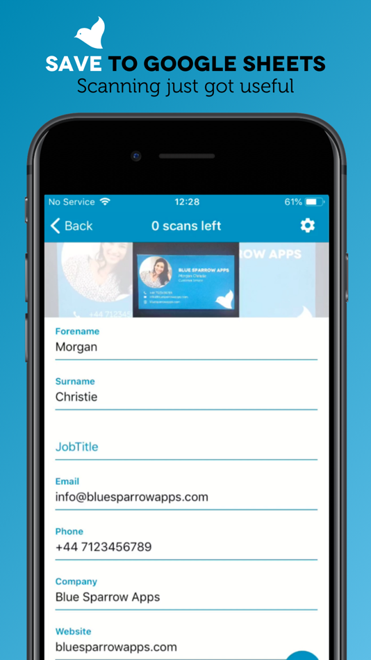#5. Sparrow Scan: Business Card (iOS) 由: Blue Sparrow Apps Ltd.
