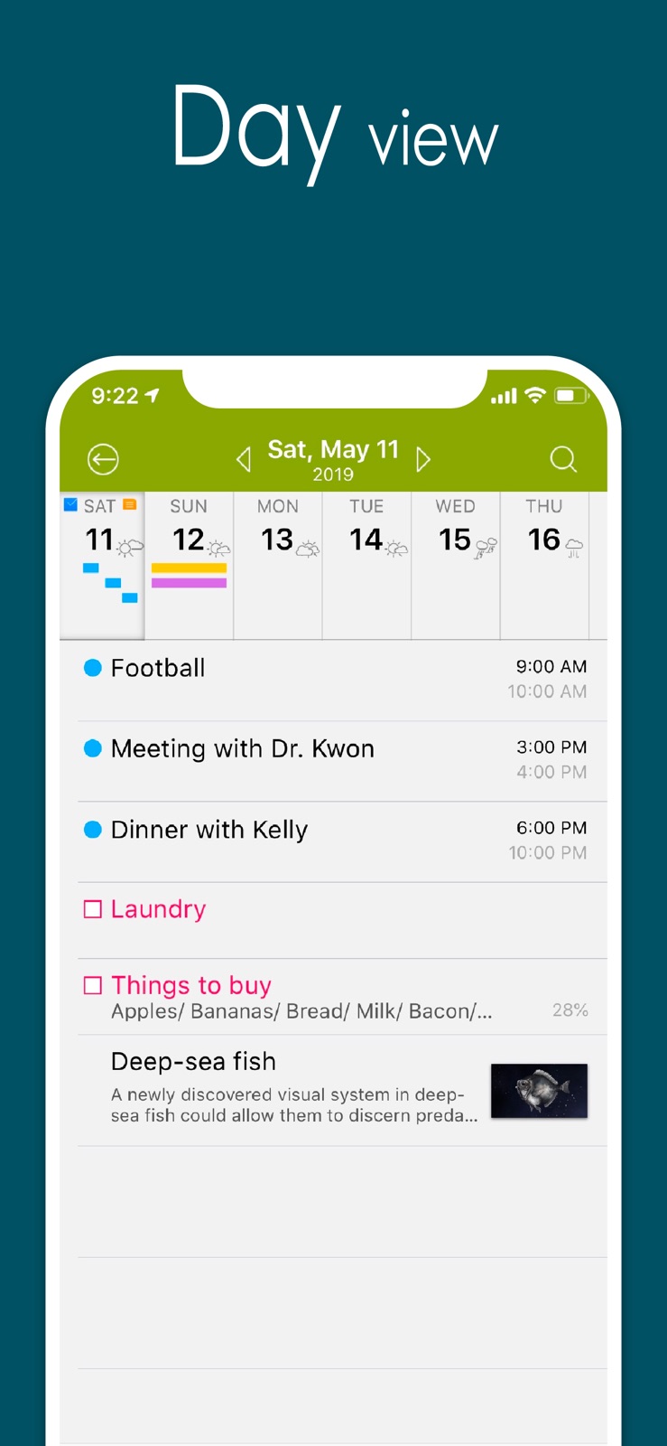 Awesome Calendar iphone screenshot 1