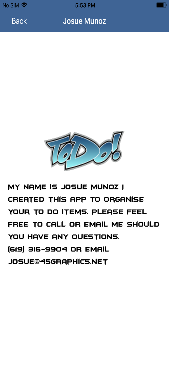 My to do list application