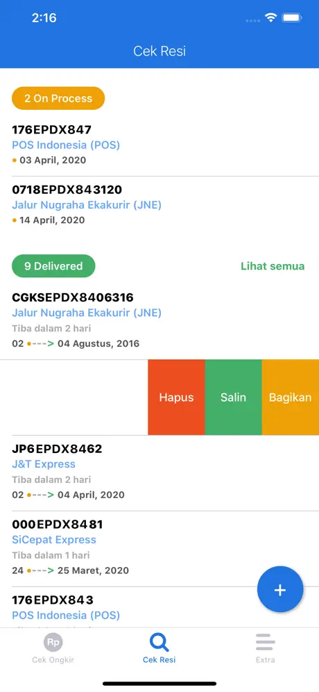 Cek Paket