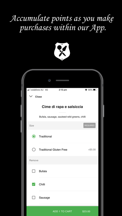 Society Pizzeria Food Ordering Screenshot