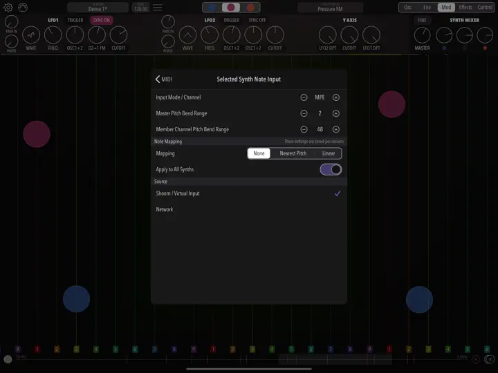 Capture d'écran de Shoom Synthesizer sur iPhone 4