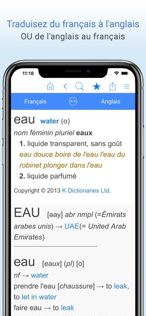 Dictionnaire français anglais on the App Store