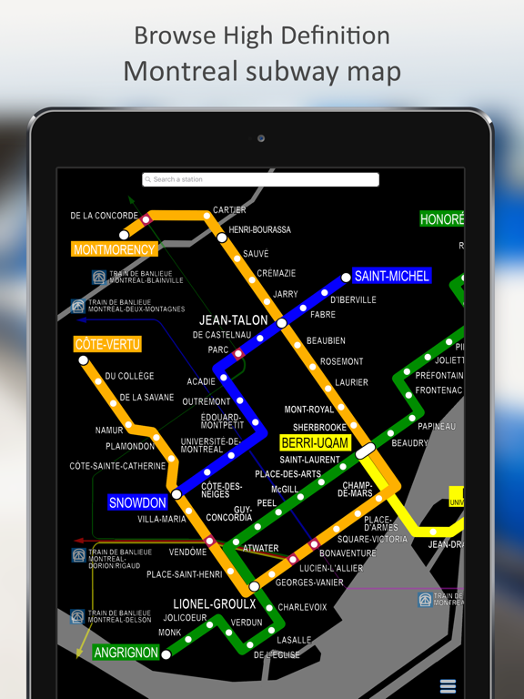 MetroMap Montreal STM Network iPad screenshot 1 - Travel app