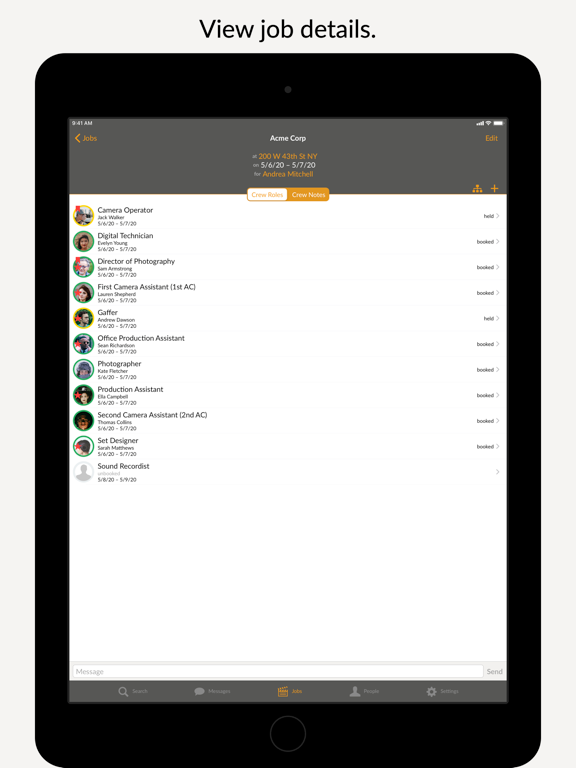 Crew Up iPad screenshot 3 - Business app