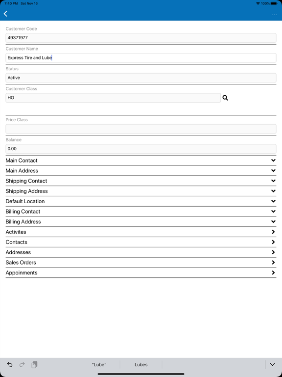 RAD for Acumatica iPad screenshot 3 - Business app