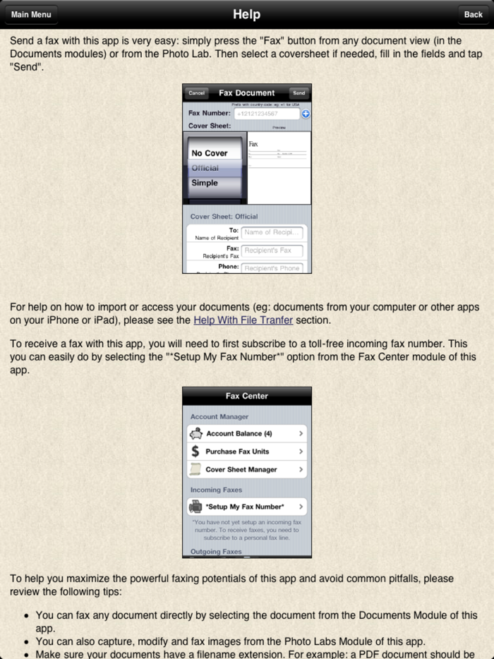 Faxing for iPad