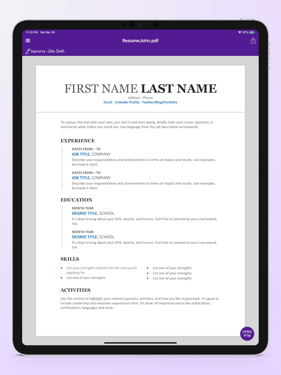 iPad screenshot