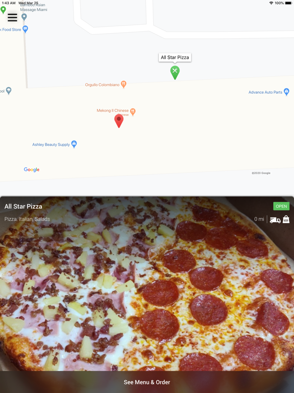 All Star Pizza Miami iPad screenshot 2 - Food & Drink app