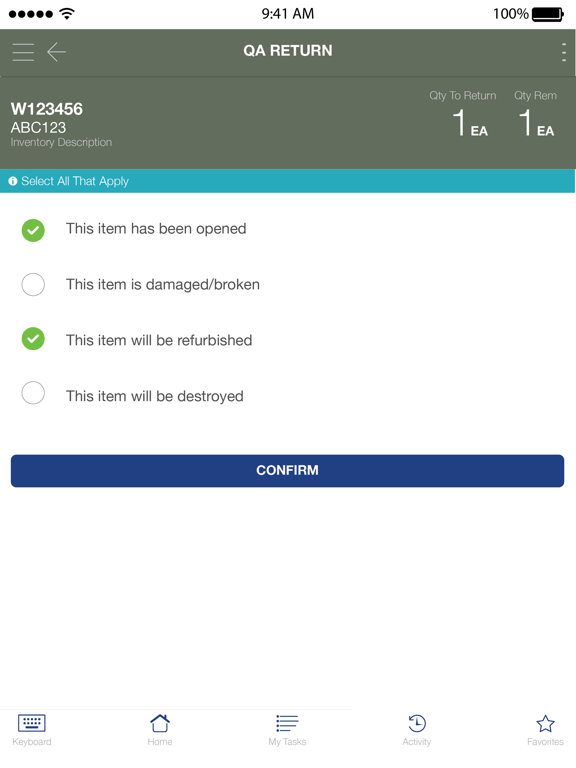 mobe3 WMS iPad screenshot 6 - Business app