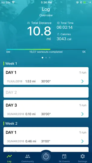 Captura de pantalla de Couch To 5K® - Run Training en iPhone 4