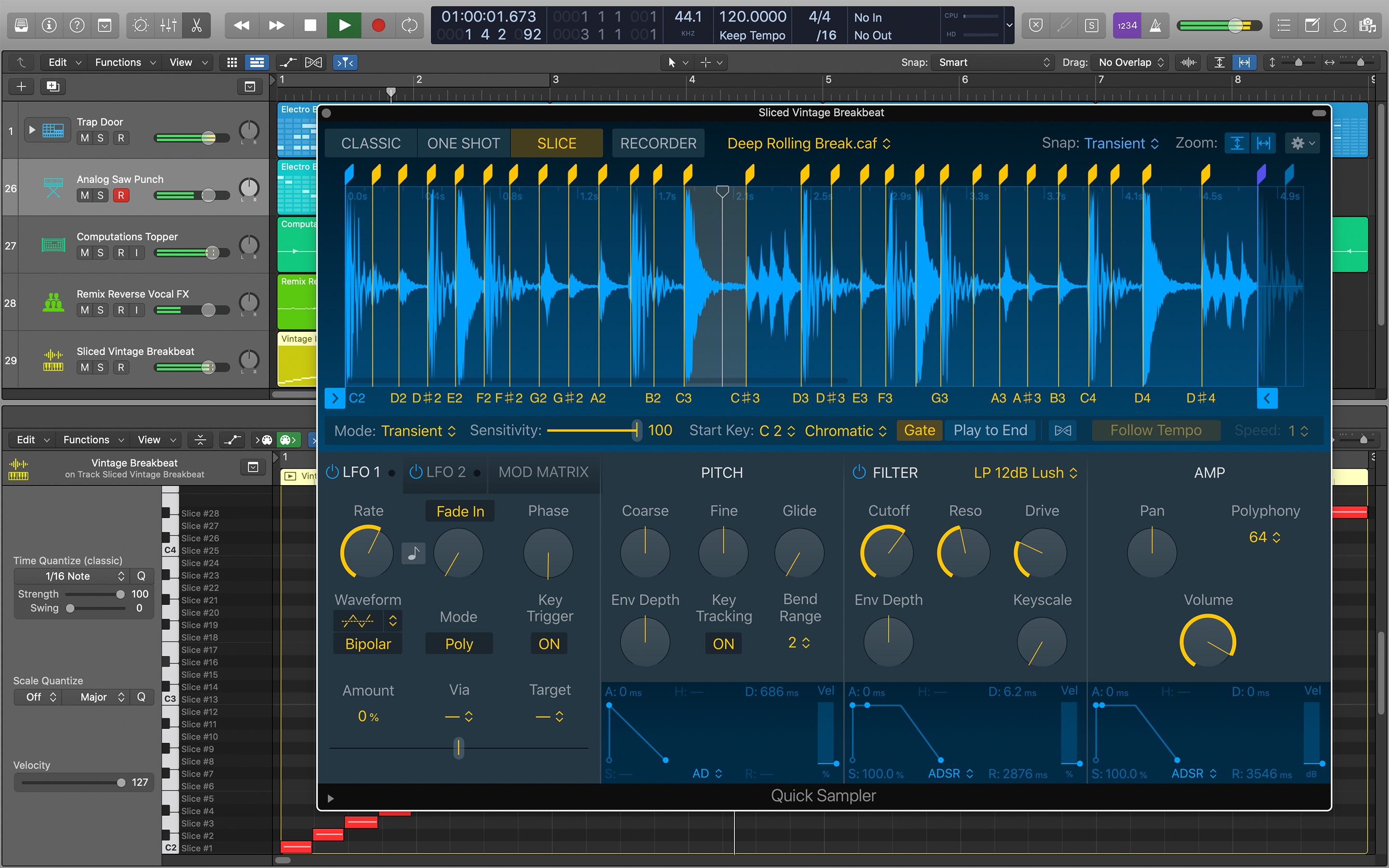 Screenshot do app Logic Pro X