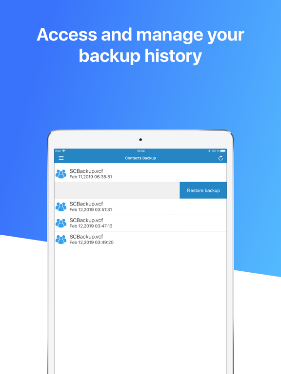 Contacts Backup Pro & Restore iPad screenshot 6 - Productivity app