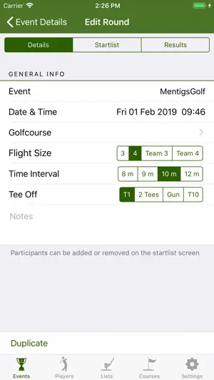 Golf Startlist Generator screenshot 3