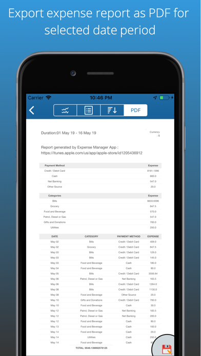 Expense & Income Money Manager Screenshot